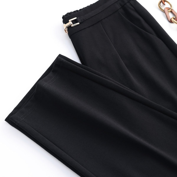 Pantaloni de dama cu element metalic