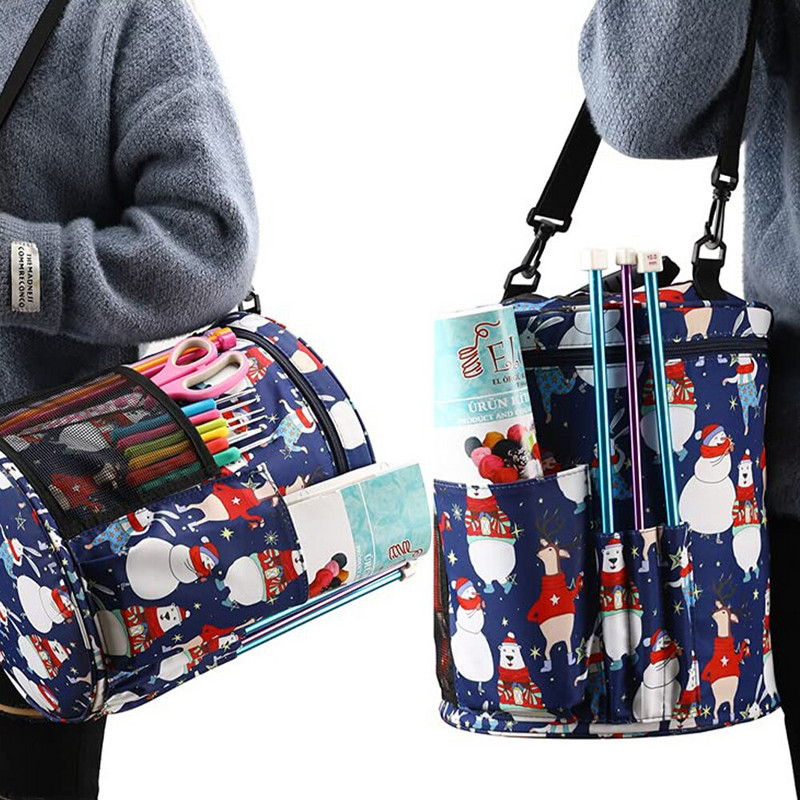 Mitme taskuga lõngahoidla Suur käsitöövahend õlarihmaga kandekott õmblemistarvikute jaoks Art Organize käsitöö