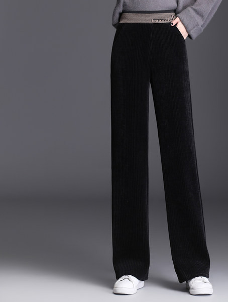 Moderne ženske hlače sa širokim nogavicama i izvezenim natpisom