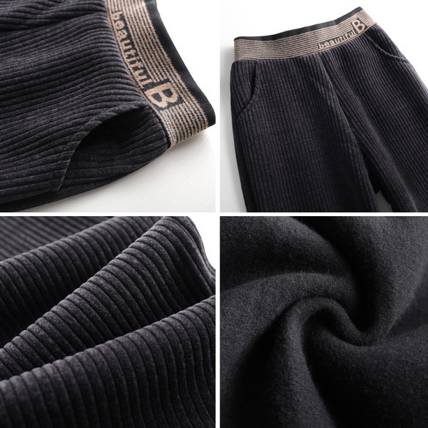 Moderne ženske hlače sa širokim nogavicama i izvezenim natpisom