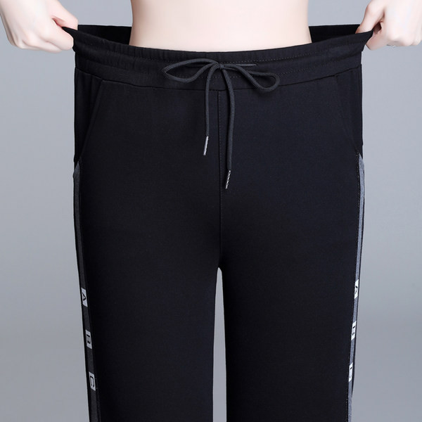 Pantaloni casual de dama cu piping