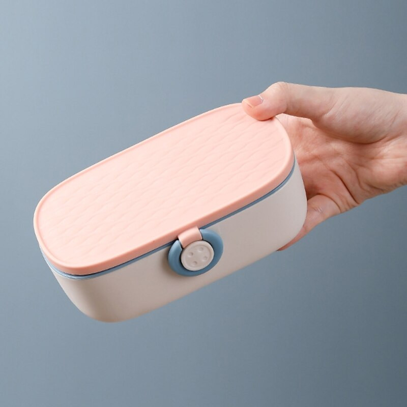 Cutie de depozitare din plastic de uz casnic cu tavă detașabilă Carcasă portabilă multifuncțională pentru cusut, artizanat de aci