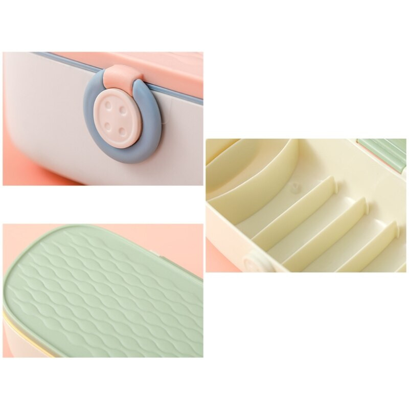 Cutie de depozitare din plastic de uz casnic cu tavă detașabilă Carcasă portabilă multifuncțională pentru cusut, artizanat de aci