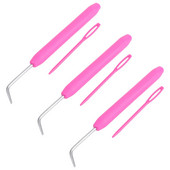 Heegelnõelad Nõelkonksud Kudumiskangas Käepide Ergonoomiline Knitter Diyset Tool Terviklõng Alumiiniumist punane habekonksuga