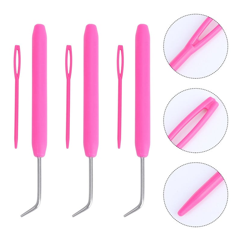 Heegelnõelad Nõelkonksud Kudumiskangas Käepide Ergonoomiline Knitter Diyset Tool Terviklõng Alumiiniumist punane habekonksuga