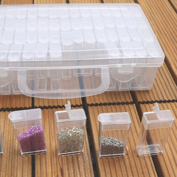 64/128/256 бр. Контейнер за съхранение на диамантени мъниста Кутия за занаяти с мъниста, кристал, диамантена бродерия, аксесоари за съхранение на камъни, мозаечни кутии