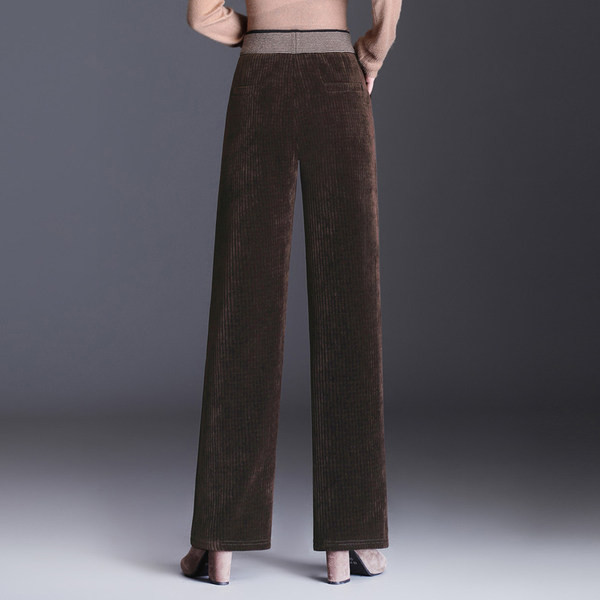 Pantaloni drepti de damă cu talie înaltă