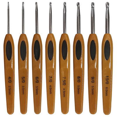 8 τμχ/Σετ Αλουμινένιο βελονάκι Κιτ βελόνες πλεξίματος Φουλάρι πουλόβερ Βελόνες ραψίματος Εργαλεία πλεξίματος Βολικά εργαλεία