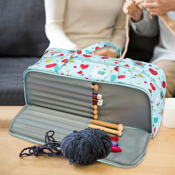 Чанта за съхранение на инструменти за плетене Вълна Куки за плетене на една кука Конци Чанта за съхранение на прежди Шевни игли Дамска чанта Направи си сам Чанта-органайзер за шевни инструменти