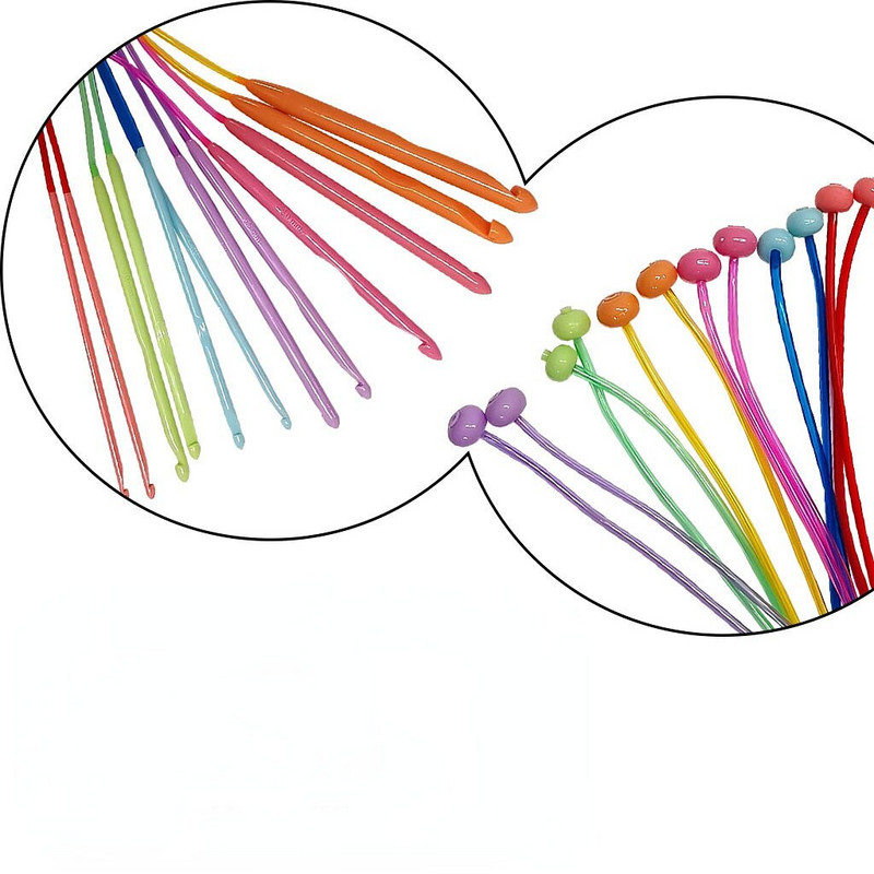 12/18 μεγέθη Tunisian κροσέ σετ με καλώδιο 3,5mm-12mm 2,0mm-10,0m Βελόνες πλεξίματος από πλαστικό χαλί Αφγανιστάν