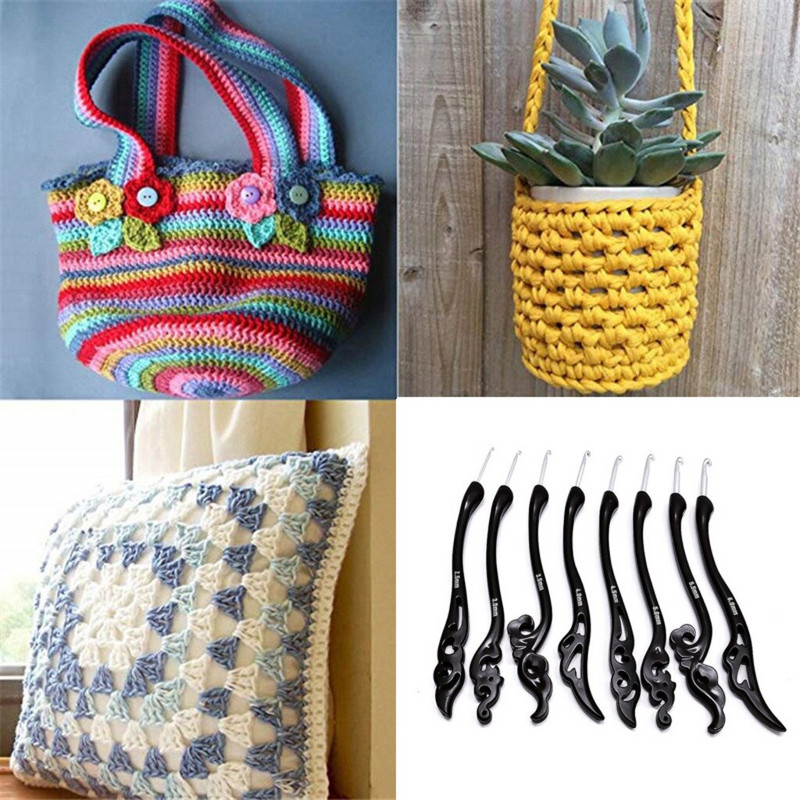 8 tk/komplekt Alumiiniumist heegelnõela komplekt Retro väljamõeldud pehmete käepidemetega kudumisvardad kudumiseks õmblusnõelte tööriist