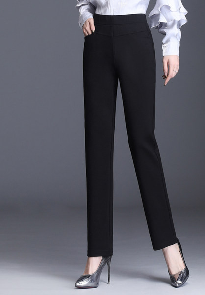 Naiste sirge säärega püksid veniva vöökohaga