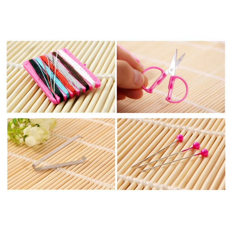 Φορητά κιτ σετ ραπτικής ταξιδιού Κουτί αποθήκευσης Κλωστές βελόνας Ψαλιδάκι κουμπιά ραπτικής καρφίτσες για το σπίτι Αξεσουάρ ραπτικής