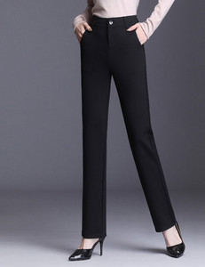 Γυναικείο κομψό παντελόνι με ψηλόμεση ζεστή φόδρα και τσέπες