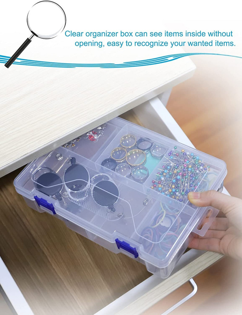 2 pakk kahekihilist 8 võrega helmestega hoiukonteinerite karp kalapüügitarvete karbid Organiseerija Plastikust sahtliga organiseerimiskarp