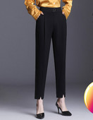 Μοντέρνο γυναικείο παντελόνι με ψηλόμεσο - μαύρο χρώμα