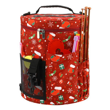 Τσάντα αποθήκευσης νήματος 2022 Πλεκτή μάλλινη τσάντα με μοτίβο χιονάνθρωπος Μεγάλες τσάντες πλεξίματος για αξεσουάρ ραπτικής νήματος Χριστουγεννιάτικο δώρο Πρωτοχρονιάς