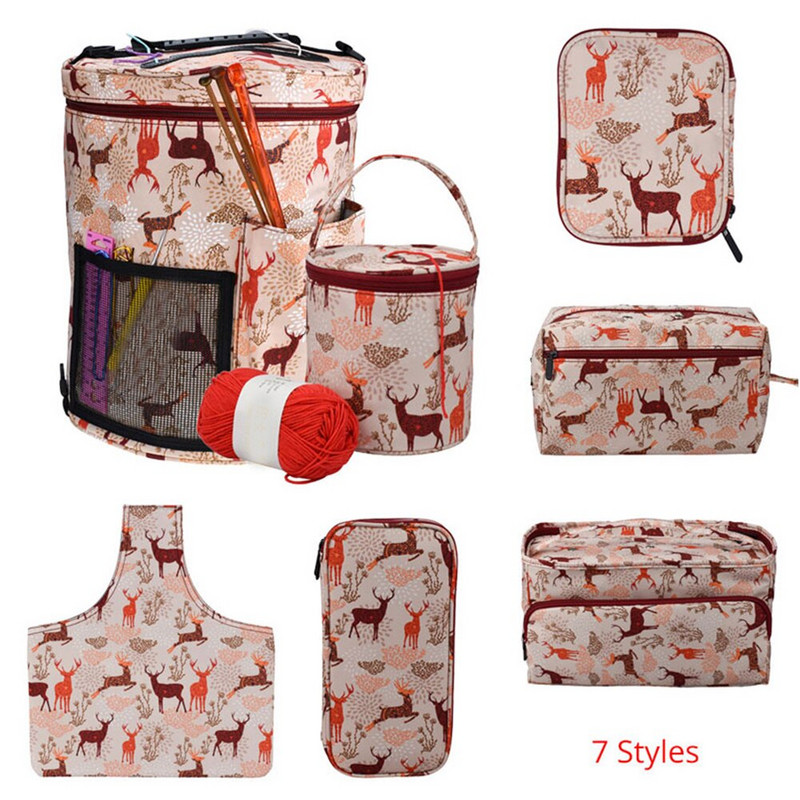 Έντυπη βάση για βελονάκι Αξεσουάρ Εργαλείο ραπτικής Καλάθι Κλωστή Ύφανση Νήματα Organizer Tote Πλεκτομηχανή Τσάντα αποθήκευσης Δώρα Βελόνες