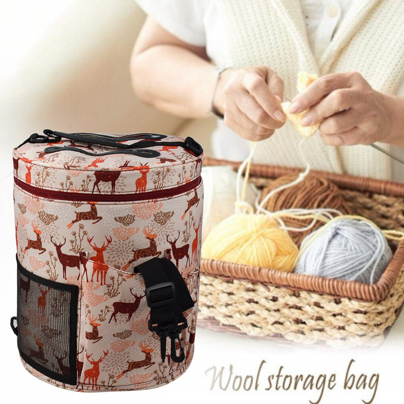 Έντυπη βάση για βελονάκι Αξεσουάρ Εργαλείο ραπτικής Καλάθι Κλωστή Ύφανση Νήματα Organizer Tote Πλεκτομηχανή Τσάντα αποθήκευσης Δώρα Βελόνες