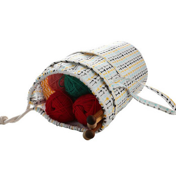 Съхранение на прежда Tote Чанти за плетене Органайзер за прежда Craft Bag с джобове Чанта за проект за бродерия на кръстат бод Чанти за плетене на една кука за вълна