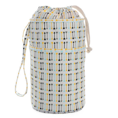 Lõngahoidla Tote Kudumiskotid Lõngakorraldaja Taskutega käsitöökott Ristpistes tikandid Projektikott Heegeldatud kotid Villa jaoks