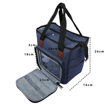 Чанта за плетене Чанта за съхранение на прежда за игли за плетене Куки за плетене на една кука и аксесоари за шиене Чанта за комплект за шиене Направи си сам