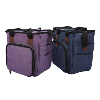 Чанта за плетене Чанта за съхранение на прежда за игли за плетене Куки за плетене на една кука и аксесоари за шиене Чанта за комплект за шиене Направи си сам