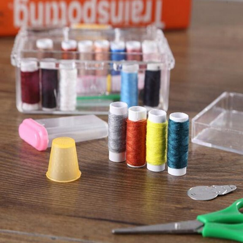 1 sada Naaien Tool Pack Kit Draad Threader Naald Meetlint Schaar Vingerhoed Met Opbergdoos Naaien Tool Accessoire