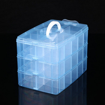 3 Layers 18/30 Racks Κουτί αποθήκευσης Κοσμήματα Δοχείο Pearl Organizer Θήκη αποθήκευσης σπιτιού Οργάνωση Clear Plastic Αποθήκευση κοσμημάτων
