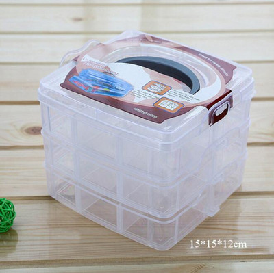 3 Layers 18/30 Racks Κουτί αποθήκευσης Κοσμήματα Δοχείο Pearl Organizer Θήκη αποθήκευσης σπιτιού Οργάνωση Clear Plastic Αποθήκευση κοσμημάτων