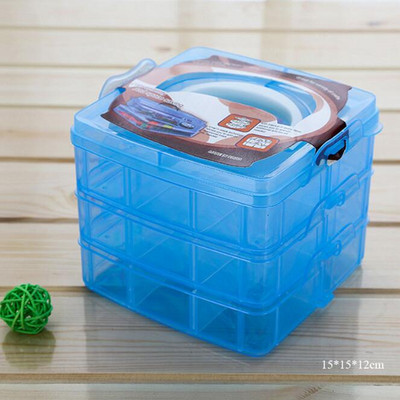 3 Layers 18/30 Racks Κουτί αποθήκευσης Κοσμήματα Δοχείο Pearl Organizer Θήκη αποθήκευσης σπιτιού Οργάνωση Clear Plastic Αποθήκευση κοσμημάτων