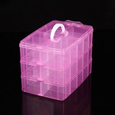 3 Layers 18/30 Racks Κουτί αποθήκευσης Κοσμήματα Δοχείο Pearl Organizer Θήκη αποθήκευσης σπιτιού Οργάνωση Clear Plastic Αποθήκευση κοσμημάτων