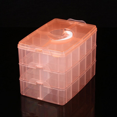 3 Layers 18/30 Racks Κουτί αποθήκευσης Κοσμήματα Δοχείο Pearl Organizer Θήκη αποθήκευσης σπιτιού Οργάνωση Clear Plastic Αποθήκευση κοσμημάτων