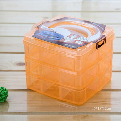 3 Layers 18/30 Racks Κουτί αποθήκευσης Κοσμήματα Δοχείο Pearl Organizer Θήκη αποθήκευσης σπιτιού Οργάνωση Clear Plastic Αποθήκευση κοσμημάτων