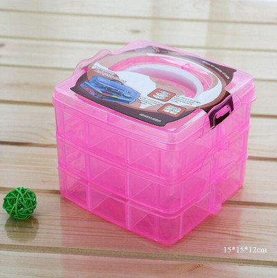 3 Layers 18/30 Racks Κουτί αποθήκευσης Κοσμήματα Δοχείο Pearl Organizer Θήκη αποθήκευσης σπιτιού Οργάνωση Clear Plastic Αποθήκευση κοσμημάτων