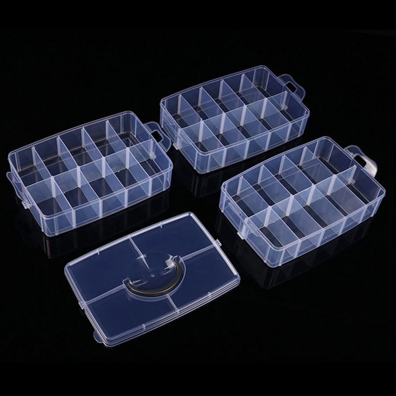 3 Layers 18/30 Racks Κουτί αποθήκευσης Κοσμήματα Δοχείο Pearl Organizer Θήκη αποθήκευσης σπιτιού Οργάνωση Clear Plastic Αποθήκευση κοσμημάτων