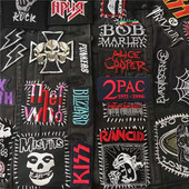 Grupas roka apģērbi nozīmītes gludināmi uz ielāpiem aplikācijas izšūtas mūzika punk svītras apģērbam jaka Džinsi gatavo dekorēšana