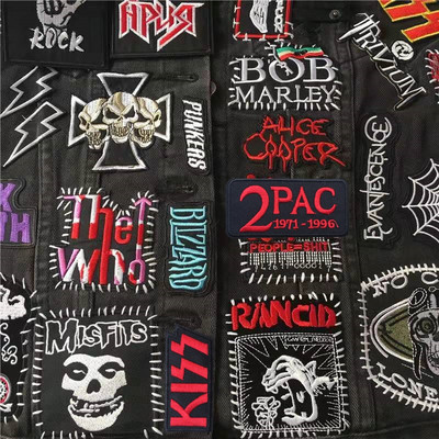 Band Rock Clothes Badges Iron On Patches Appliques Embroidered Music Punk Stripes for Clothes Jacket Jeans Diy Decoration