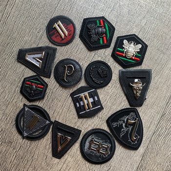 3D метални кръгли черни PU кожени лепенки за бродерия за апликации за дрехи Crown Bee Badge Stripe Sticker Кръпка за дрехи
