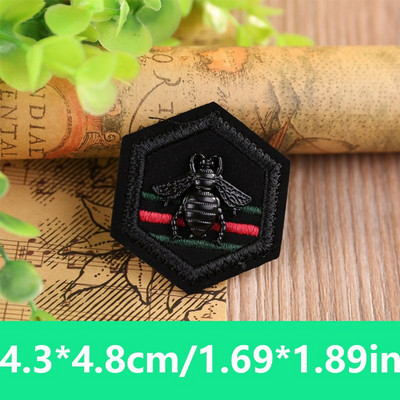 3D metalinis apvalus juodas PU odos siuvinėjimo pleistrai drabužiams aplikacijos Karūnėlė Bitė Ženkliukas Juostelės lipdukas Siuvinėti drabužių pleistrą