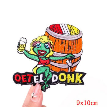 Έμβλημα Ολλανδίας Oeteldonk Embroidery Patch Forg Carnival For Netherland Iron On Patches For Clothing Μπαλώματα βατράχου σε ρούχα