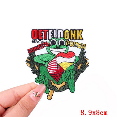 Έμβλημα Ολλανδίας Oeteldonk Embroidery Patch Forg Carnival For Netherland Iron On Patches For Clothing Μπαλώματα βατράχου σε ρούχα