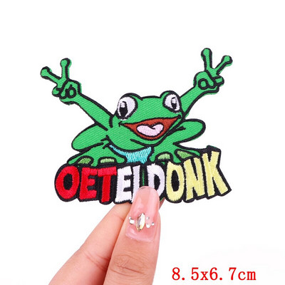 Έμβλημα Ολλανδίας Oeteldonk Embroidery Patch Forg Carnival For Netherland Iron On Patches For Clothing Μπαλώματα βατράχου σε ρούχα