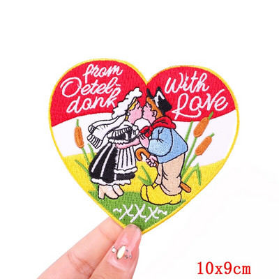 Έμβλημα Ολλανδίας Oeteldonk Embroidery Patch Forg Carnival For Netherland Iron On Patches For Clothing Μπαλώματα βατράχου σε ρούχα