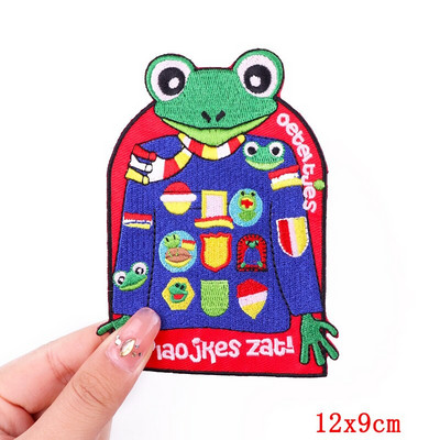 Έμβλημα Ολλανδίας Oeteldonk Embroidery Patch Forg Carnival For Netherland Iron On Patches For Clothing Μπαλώματα βατράχου σε ρούχα