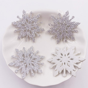 10 ΤΕΜ Glitter Σύνθετο Χρυσό Ύφασμα σε σκόνη Χριστουγεννιάτικα μπαλώματα 40mm Snowflakes Patches DIY Craft Cake Topper Wedding BOW Απλικέ Προμήθειες