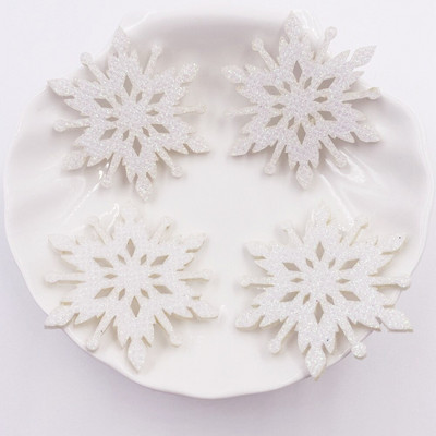 10 KOM Svjetlucava kompozitna zlatna tkanina u prahu Božić 40 mm zakrpe s pahuljama DIY rukotvorina nadjev za torte Svadbena MASNA Appliques