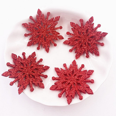 10 KOM Svjetlucava kompozitna zlatna tkanina u prahu Božić 40 mm zakrpe s pahuljama DIY rukotvorina nadjev za torte Svadbena MASNA Appliques