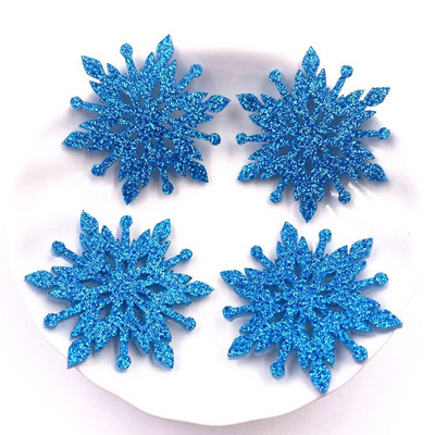 10 KOM Svjetlucava kompozitna zlatna tkanina u prahu Božić 40 mm zakrpe s pahuljama DIY rukotvorina nadjev za torte Svadbena MASNA Appliques