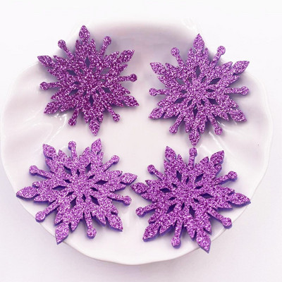 10 KOM Svjetlucava kompozitna zlatna tkanina u prahu Božić 40 mm zakrpe s pahuljama DIY rukotvorina nadjev za torte Svadbena MASNA Appliques